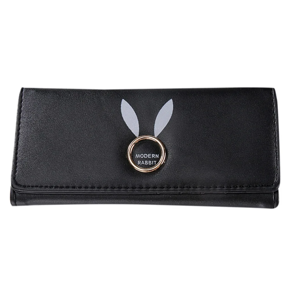 

Women's wallet PU leather wallet women's long wallet solid color ring ladies handbags purse card bag clutch bags A1