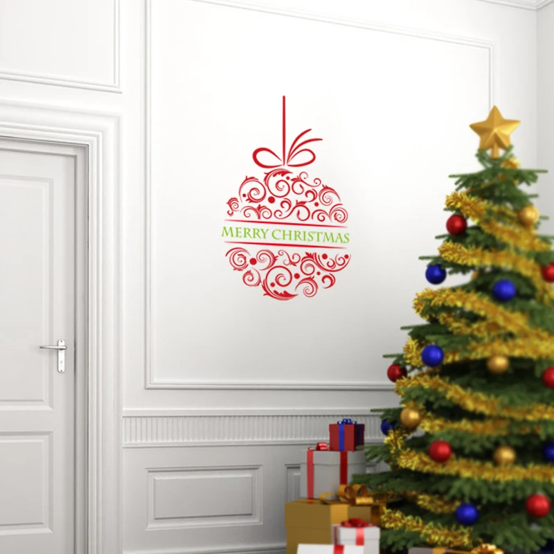 Merry Christmas vinyl Wall Stickers removable Christmas wall Decal home