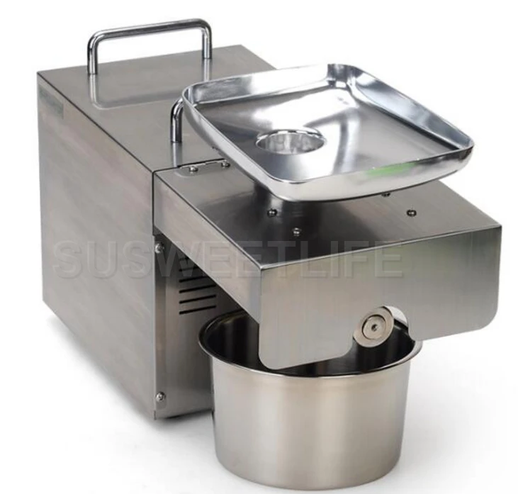 Fast shipping 110V/220V Stainless steel Sunflower oil machine cold press coconut oil extractor machine hand operated oil press