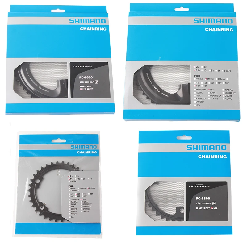 

Shimano 105 5800 & Ultegra 6800 Chainring Road Bike Bicycle Chain Wheel 34T/36T/39/50T/52T/53T