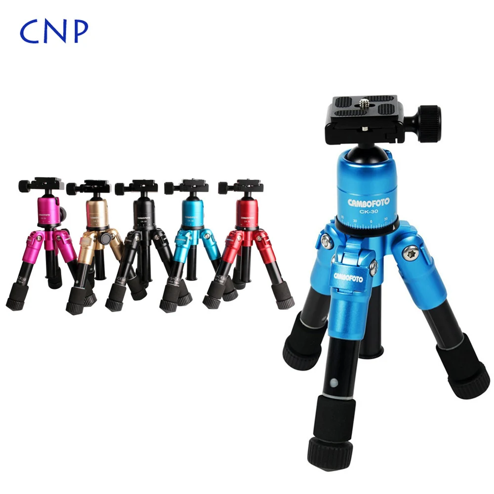 

CNP CAMBOFOTO CK-30 Portable Aluminum Mini Tripod Folding Flexible Pocket Tripod Compact Desktop Macro Table Tripod for DSLR Cam