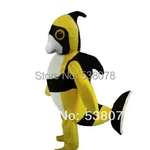 Желтый и черный ангел костюм талисмана рыбы прекрасные морские животные Mascotte наряд костюм кунг-фу панды Карнавальный костюм для вечеринок SW693