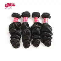 ผลิตภัณฑ์ Ali Queen Hair Brazilian Loose Wave Hair Extension 100% มนุษย์ Remy ผมสาน 4pcs Lot ธรรมชาติสี
