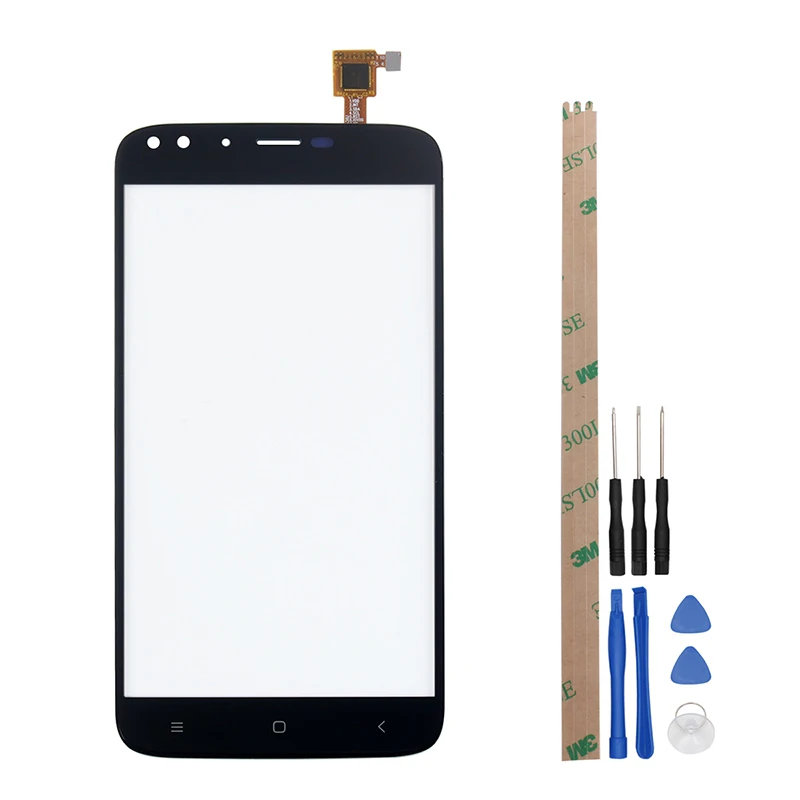 Алессер для Oukitel U22 сенсорный экран 5,5 дюймов идеальный Ремонт Запчасти Сенсорная панель+ Инструменты+ ленты для телефона Oukitel U22+ пленка - Цвет: Черный