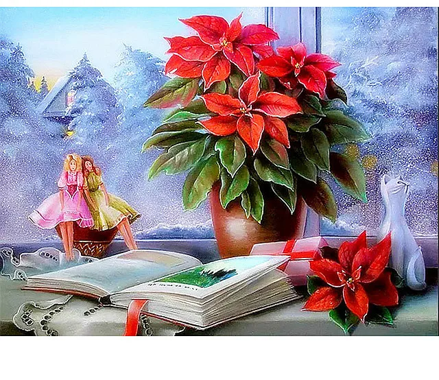 Flower Diamond Painting Full Square New Arrival Mosaic Plant Picture Of Rhinestones Crystal Embroidery | Дом и сад
