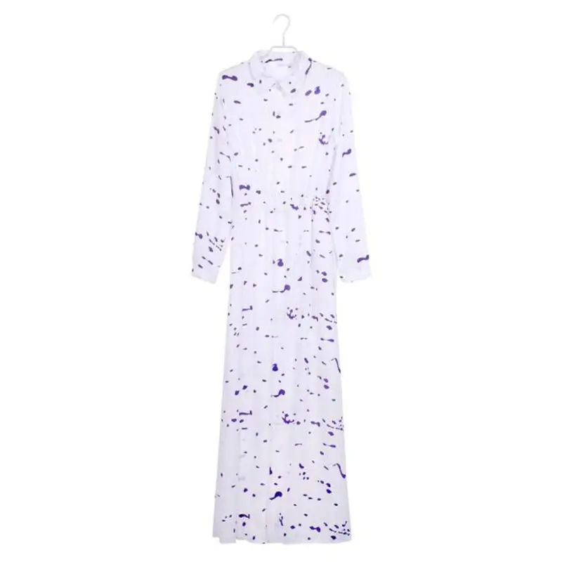 print maxi dresses summer for women full sleeve floor length dress elegant daily casual dress sexy long dropshipping 40AT207