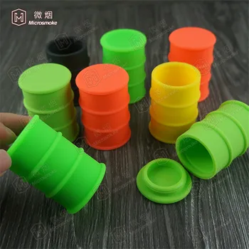 

FDA approval mini silicone oil barrel Drums container 26ml large silicone dab jar 55*44mm OEM custom 100pcs free DHL