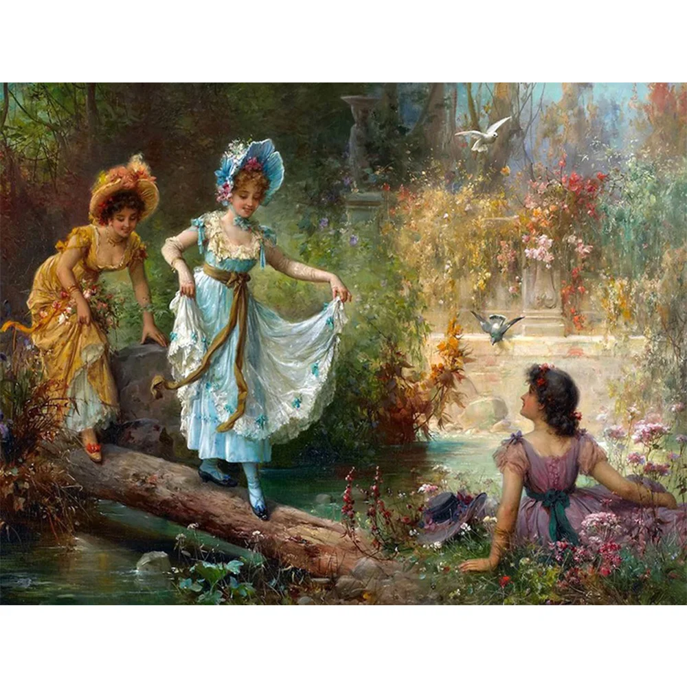 

5D DIY Diamond Paintings Digital Paintings Diamond Embroidered Three Sisters Flowers Cross Stitch Kit Inlaid Diamond Mural Z195