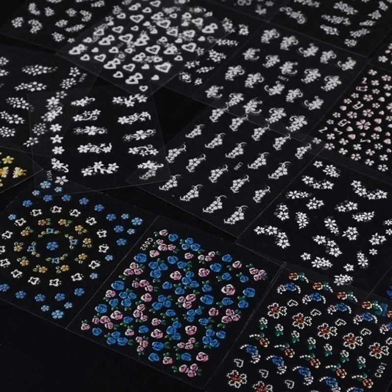 30 Простыни Стикеры& Наклейка 3D смешивания Цвет цветочный Дизайн ногтей Наклейки надписи маникюр Дизайн ногтей Наклейки украшения Интимные аксессуары