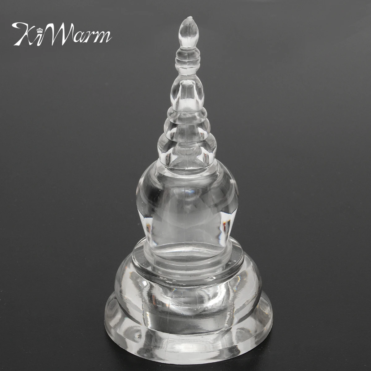 

KiWarm Classic Buddha Tibet Tibetan Buddhist Crystal Stupa Tower Nectar Sculpture For Home Office Ornament