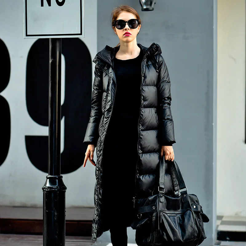 

2019 Winter Jacket Women Long Down Parkas Fashion Coat Loose Thick Warm Hooded Duck Down Jacket Women Casual Plus Size Overcoat