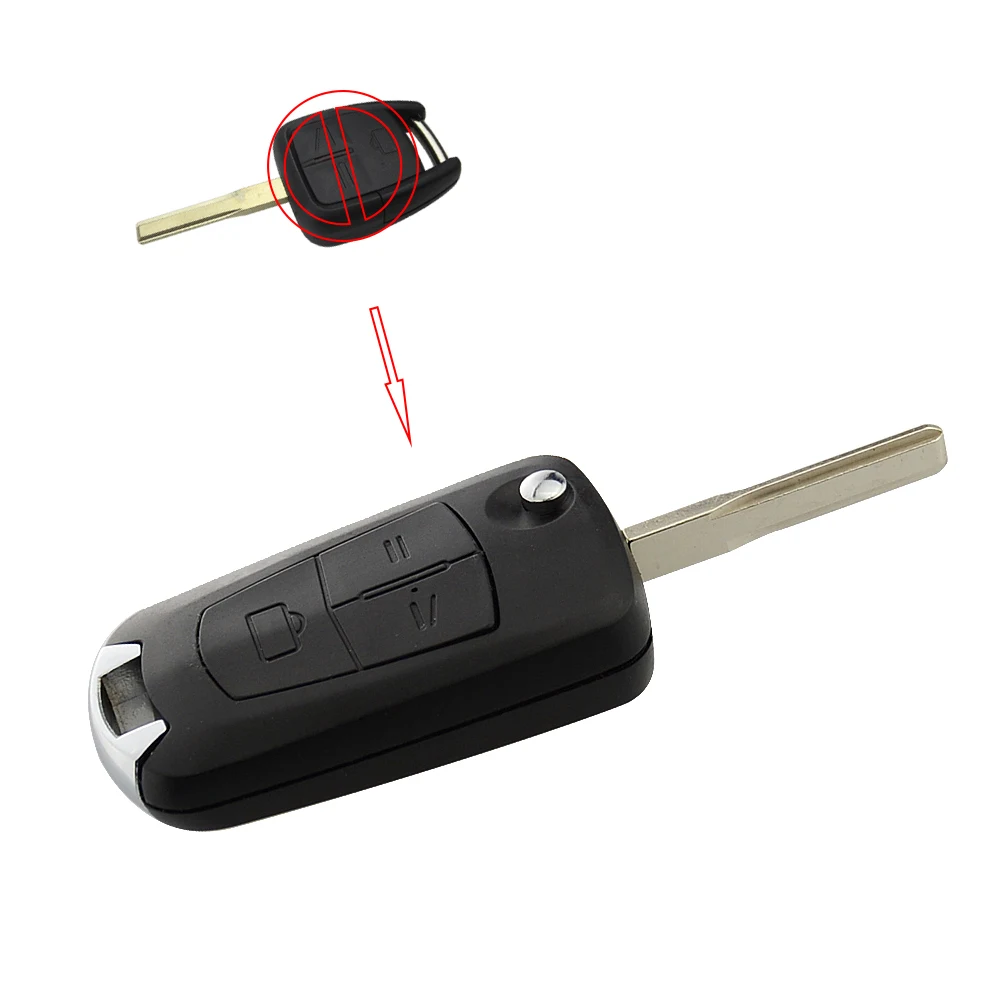 OkeyTech Модифицированная флип Замена дистанционного ключа оболочки 3 кнопки HU100 HU43 левое и правое лезвие для Vauxhall Opel Astra Vectra Zafira