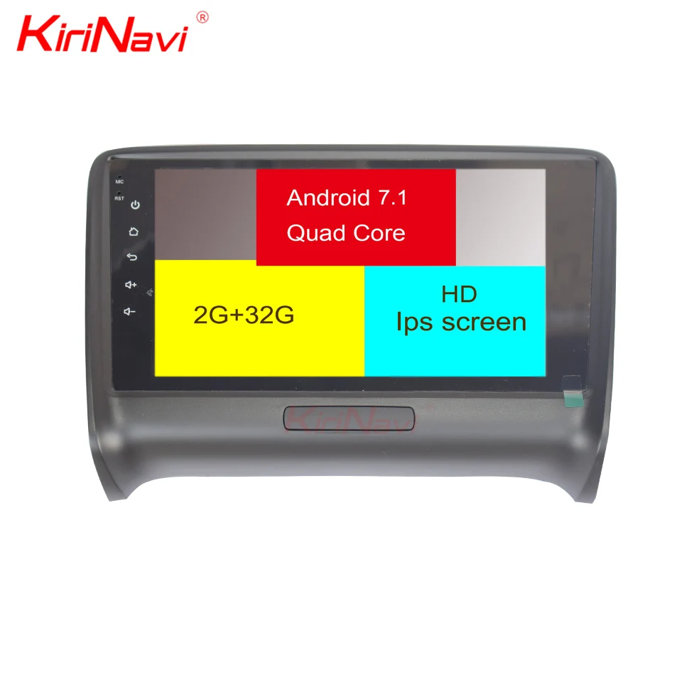 KiriNavi " сенсорный дисплей 1 ГБ/2 ГБ ОЗУ Android для Audi TT 2002-2008 Автомобильный MP3 MP4 Радио аудио gps навигация Din монитор - Цвет: 2GB RAM     32GB ROM