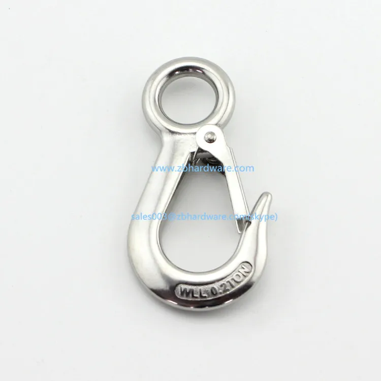 

0.3ton load capacity stainless steel 304 large eye cargo snap hook crane hook