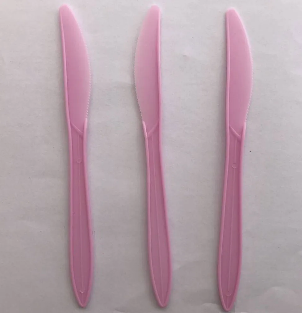 16 шт. в упаковке, розовая пластиковая посуда, одноразовый нож для девочек, набор для вечеринки на день рождения