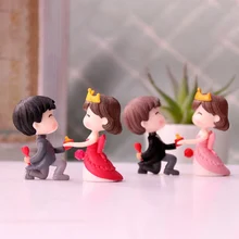 Предложение, кукольная Статуэтка для влюбленных, миниатюрная пара, жених и невеста, сделай сам, ремесло, подарок, украшение для свадебной вечеринки