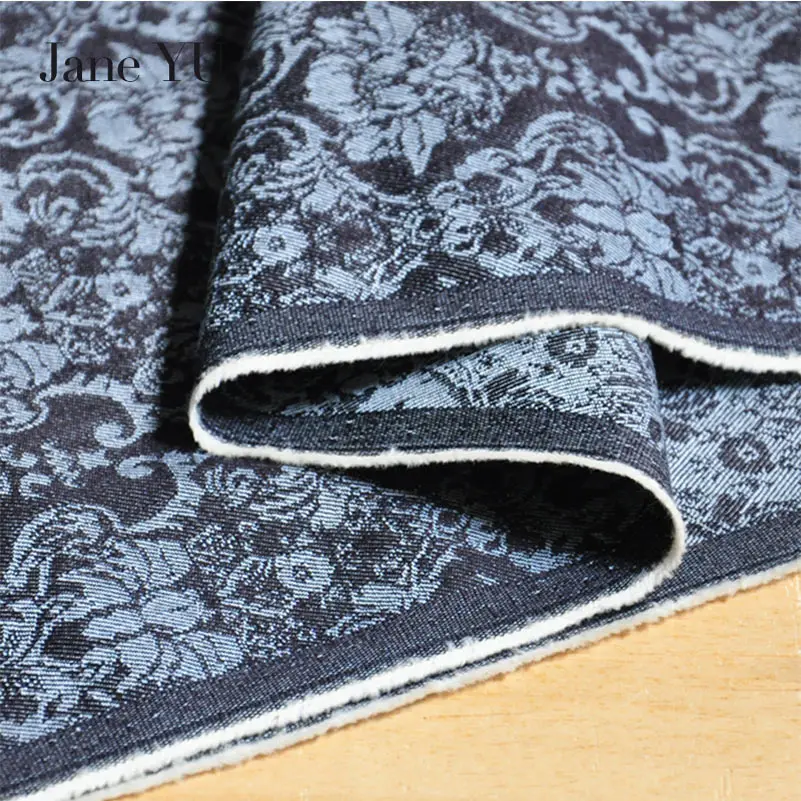 

JaneYU Pure Cotton half a meter denim fabric make for dress skirt coat cotton denim