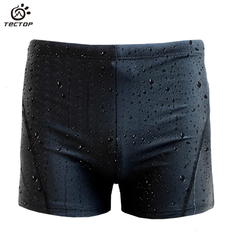 SO481 5 Men's Brand Sharkskin Black Swimwear Swimming Trunks