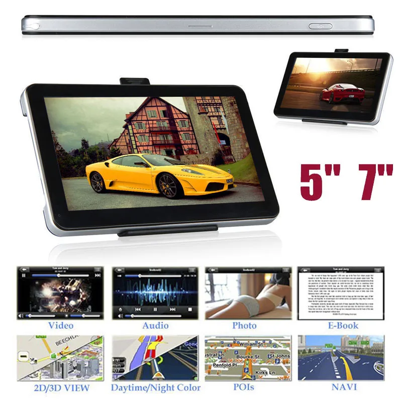 

Car Navigation GPS 5 Inch LCD Touch Screen Speed Cam Dectation Free 8G EU Maps