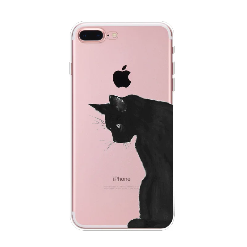 2018 топ модные чехлы для Apple Iphone X 7 7plus 5S Se 6 6s 6plus 8 Plus Милые Животные Кошки мягкие ТПУ