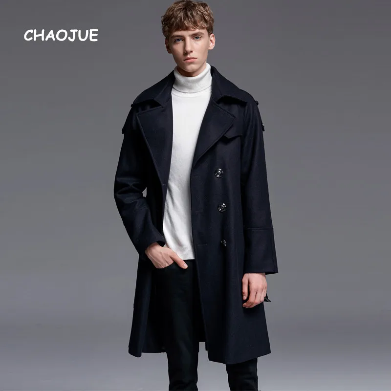 CHAOJUE Brand Causal Fashion 70% Wool Coat Mens British