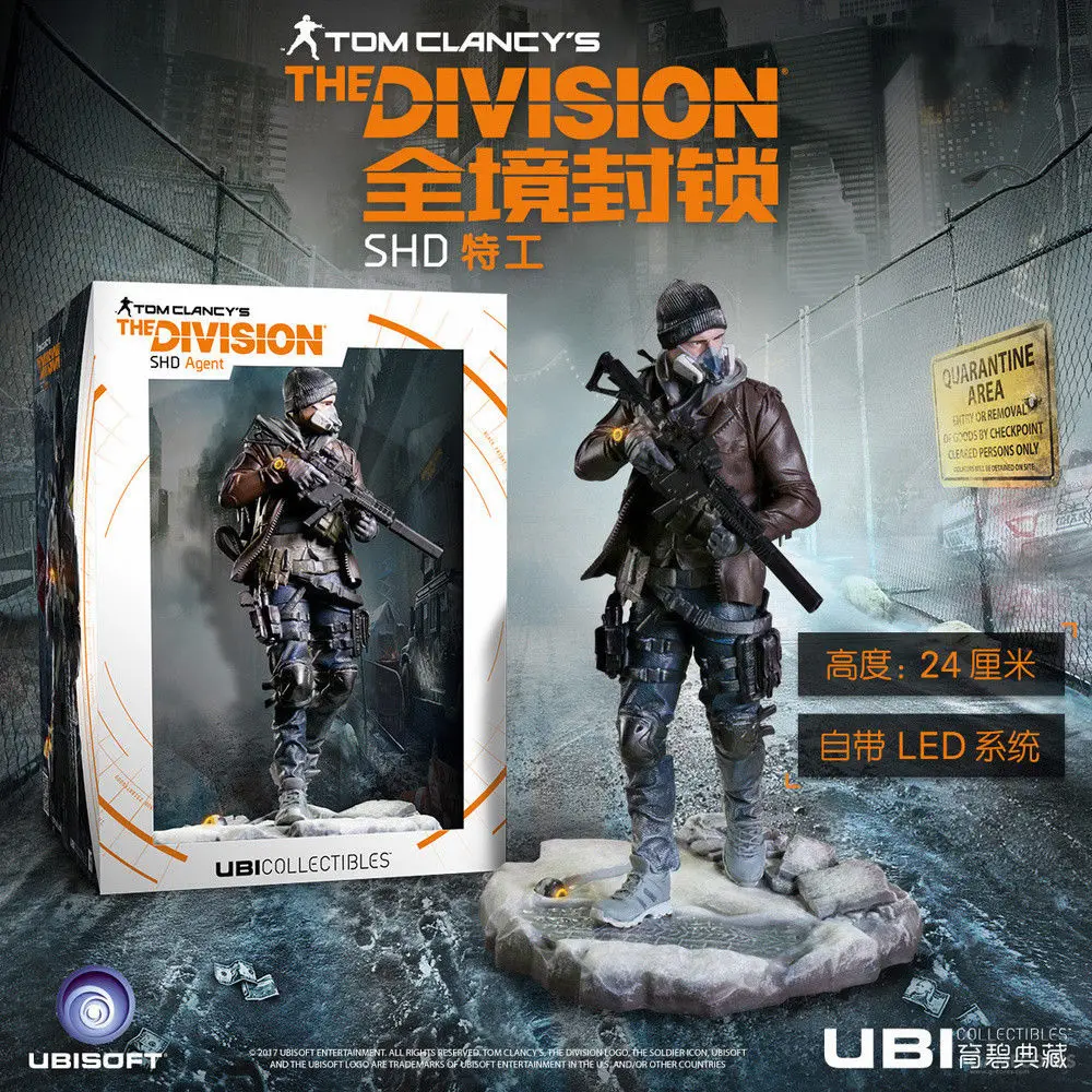 EA The Division SHD Agent подвеска Tom clancys Рисунок Статуя W/светодиодный игрушки 24 см в