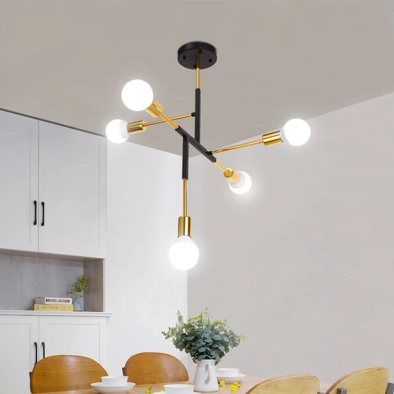 

molecular Hanging Lamp Post-modern Pendant Lights White/Black Iron for Foyer Palor Livingroom Restaurant Showroom Golden