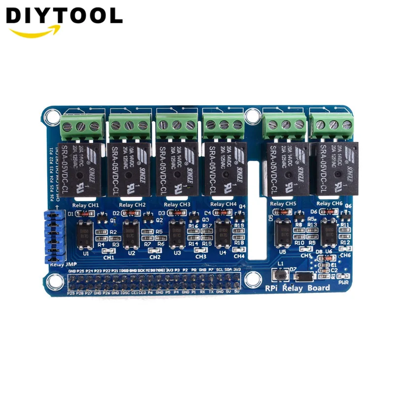

6-Channel raspberry pi relay Shield Module extension board for Raspberry Pi A+/B+/2 B/3B