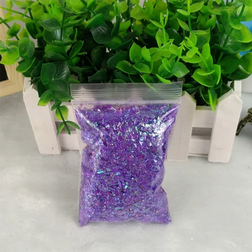 8 цветов слизь неправильное украшение для дизайна ногтей кристалл наполнитель грязи блестки тонкая оболочка блеск сахарная бумага материал фрагмент игрушки - Цвет: Violet