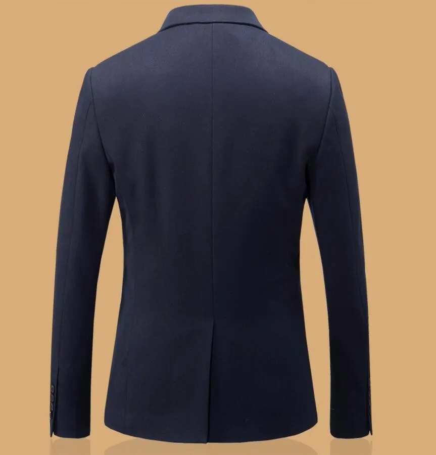 Для мужчин костюм для досуга пальто лацканы формальных случаев классический однобортный пиджак черный деловых переговоров пиджак