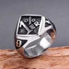Oktrendy – bague punk unique pour hommes, couleur argent, biker 1% er, sculptée en acier inoxydable, or, bande de crâne, anneaux de fête ► Photo 1/6