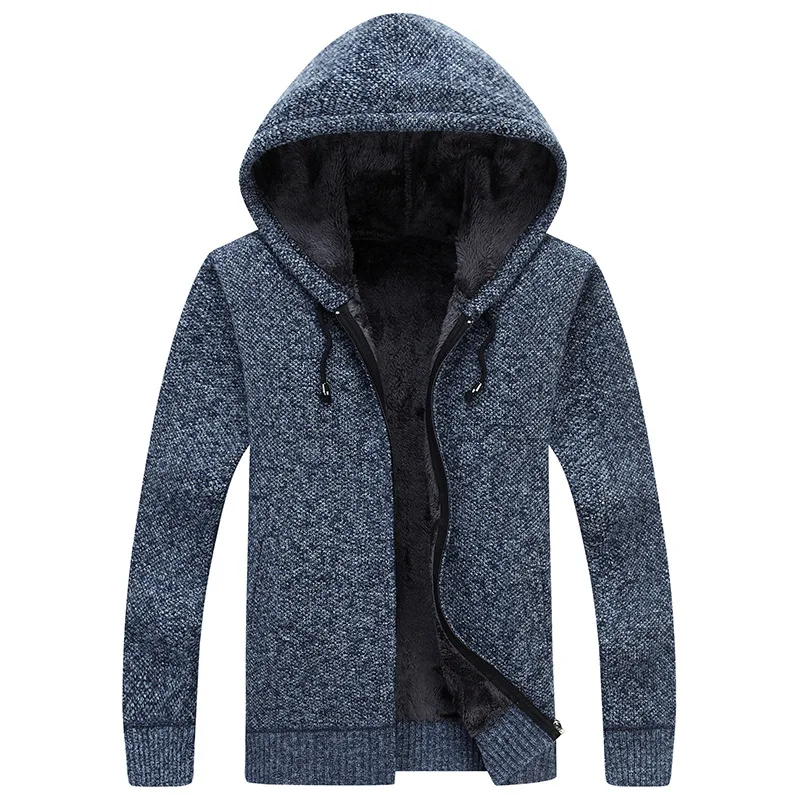 2018 شتاء جديد رجل الصوف Sweatercoat الأزياء مقنعين ضئيلة الدهون رشاقته عارضة سترة الرجال سترة Masculino M-3XL AF1761