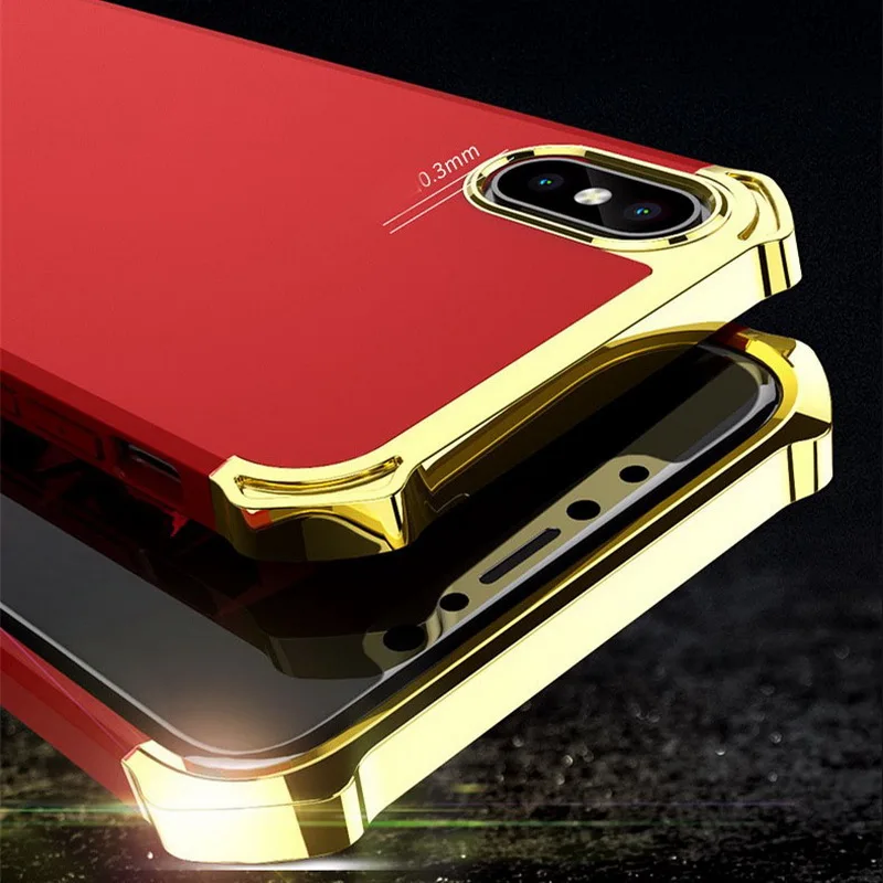 Full Body Case For Iphone x Case Iphone 7 8 Plus iphonex Luxury Plating 3 in 1 Hard PC Capa Celular Production Phone Back Cover
