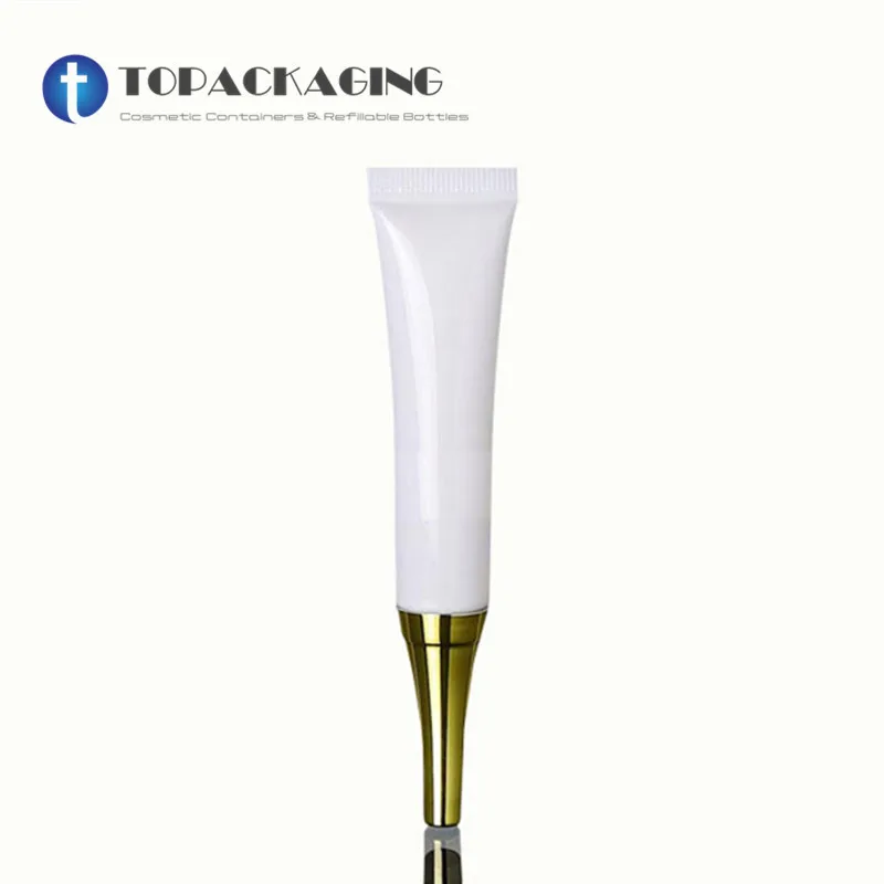 200PCS*15G Eye Shadow Cream Tube,White Plastic Makeup Refillable Packing Small Empty Cosmetic Container Squeeze Soft Hose Bottle