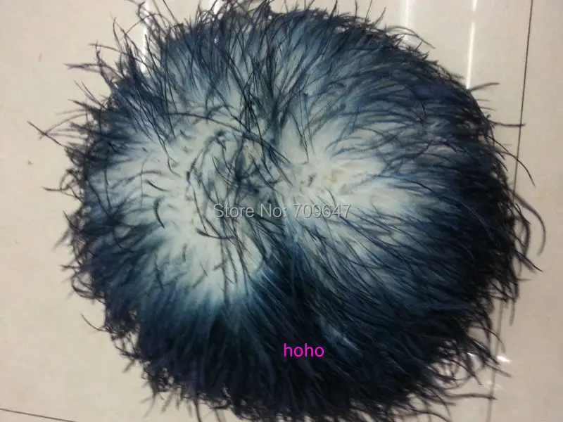 

10meters/lot!5-6inches 12-15cm wide white+blue colour ostrich feather trimming,ostrich fringe,1ply,high quality