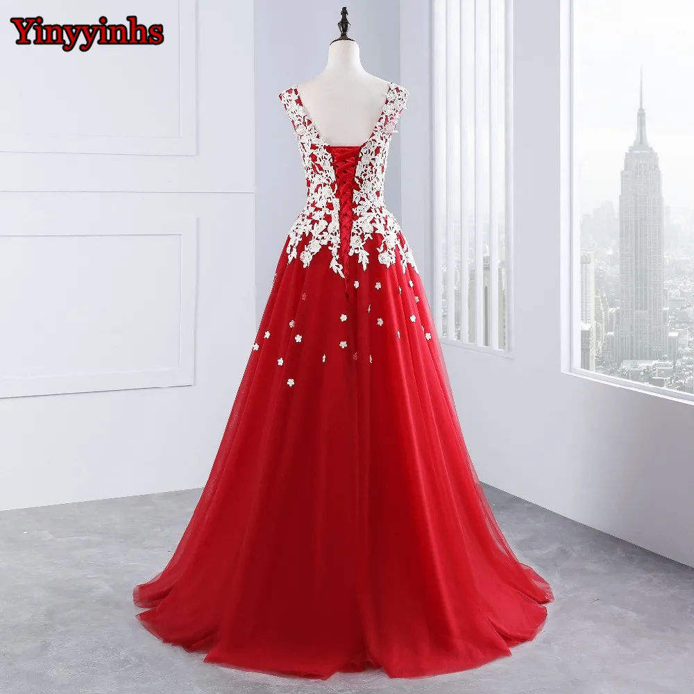 Yinyyinhs-2017-Lace-Appliques-Long-Evenin-Dresses-Vestido-De-Festa-ballkleider-Red-Backless-Beaded-Formal-Evening (2)