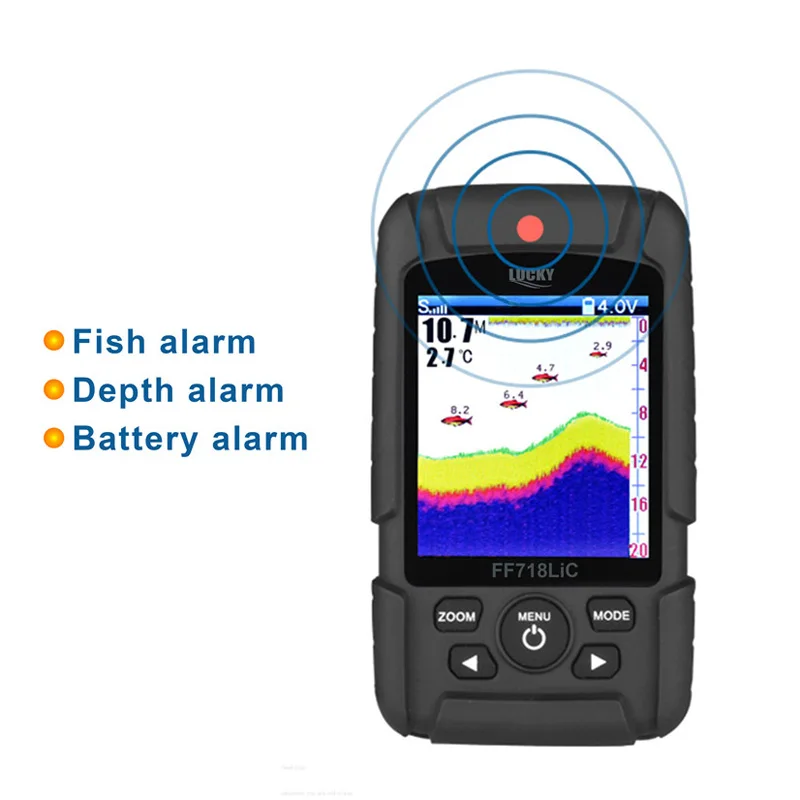 محظوظ FF718LiCD صياد السمك رصد 2 في 1 200 KHz/83 KHz المزدوج سونار تردد 328ft/100 m Fishfinder اللون البصرية عرض