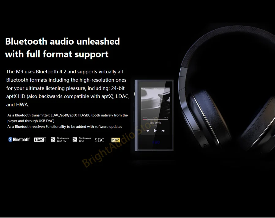 FiiO M9 HIFI AK4490EN* 2 Сбалансированный WIFI USB DAC DSD портативный аудио mp3-плеер высокого разрешения Bluetooth LDAC APTX FLAC