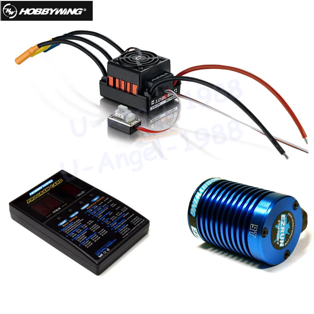 

Hobbywing EZRUN COMBO B7 B8 3000KV 4300KV brushless Motor + QuicRun WP 10BL60 60A ESC+LED Program Card For 1/10 RC car