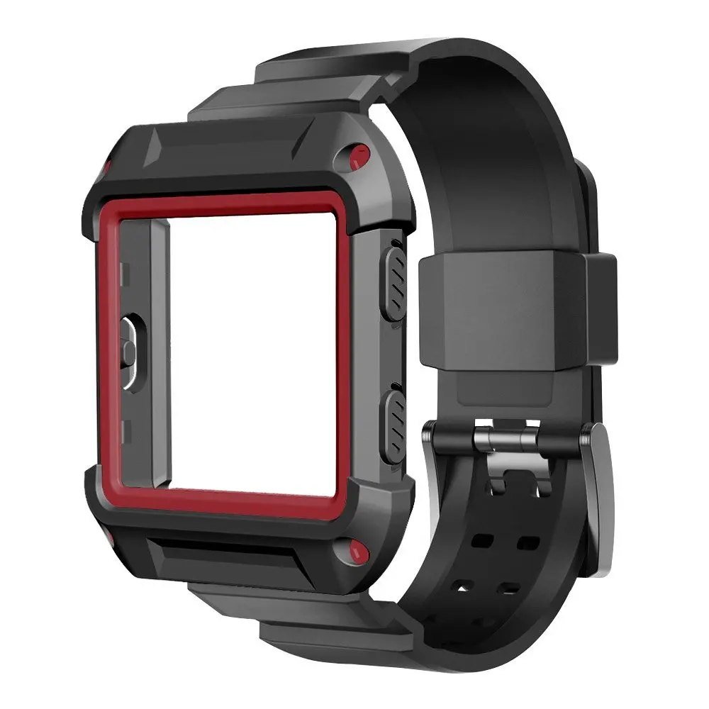 2в1 силиконовый ремешок+ чехол рамка Ремешки для наручных часов для Fitbit Blaze Смарт-часы ремешок спортивный открытый ремешок сменный ремешок для часов