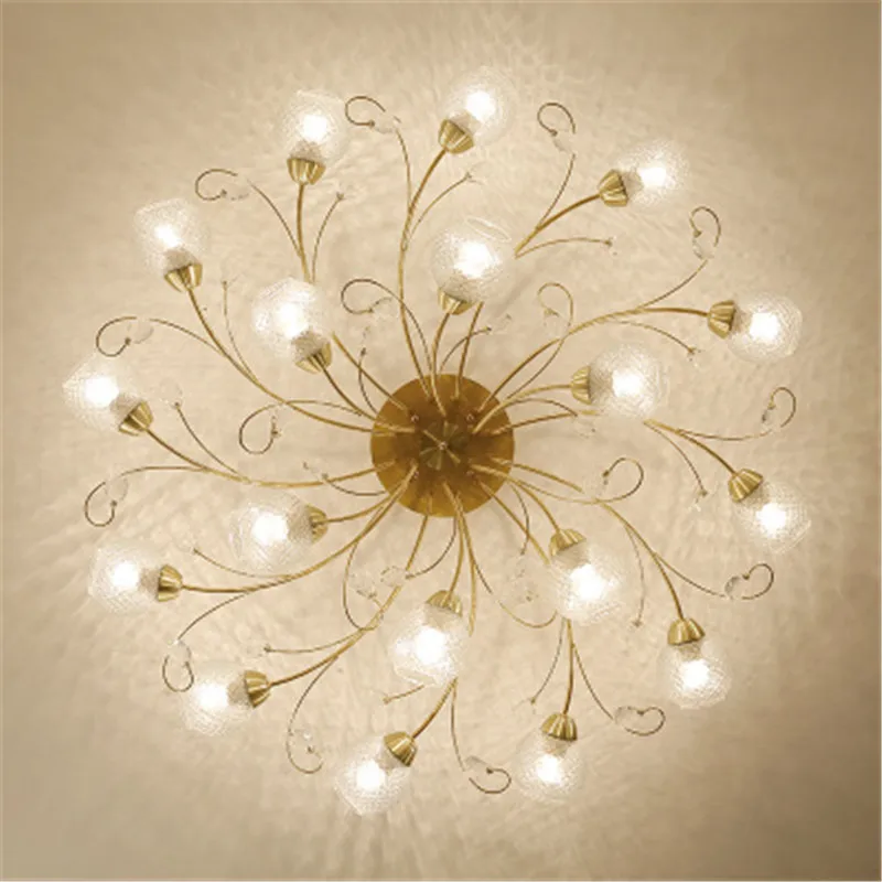 

Nordic Living Room Simple Modern Ceiling Lamp 6/12/15/18 Head Light Luxury Bedroom Cloakroom Ins Crystal New Restaurant Lighting