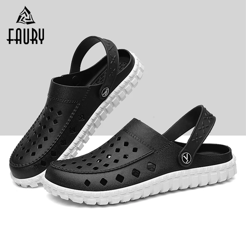 

Men's Chef Kitchen Work Non-slip Multi-functional Comfortable Breathable Slippers Sandals with Holes Soft Shoes