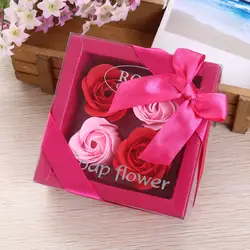 4 шт День Святого Валентина Ароматическая ванна тела Лепесток мыло с розой свадебные подарки для гостей подружки невесты подарок вечерние