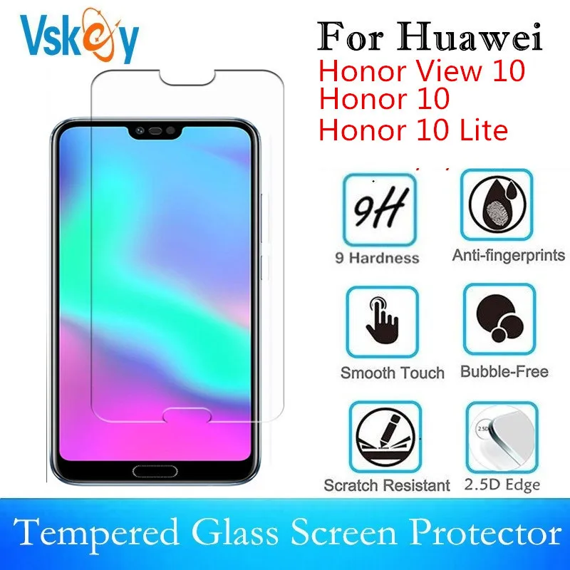VSKEY 10pcs 2.5D Tempered Glass For Huawei Honor 10 Lite Screen