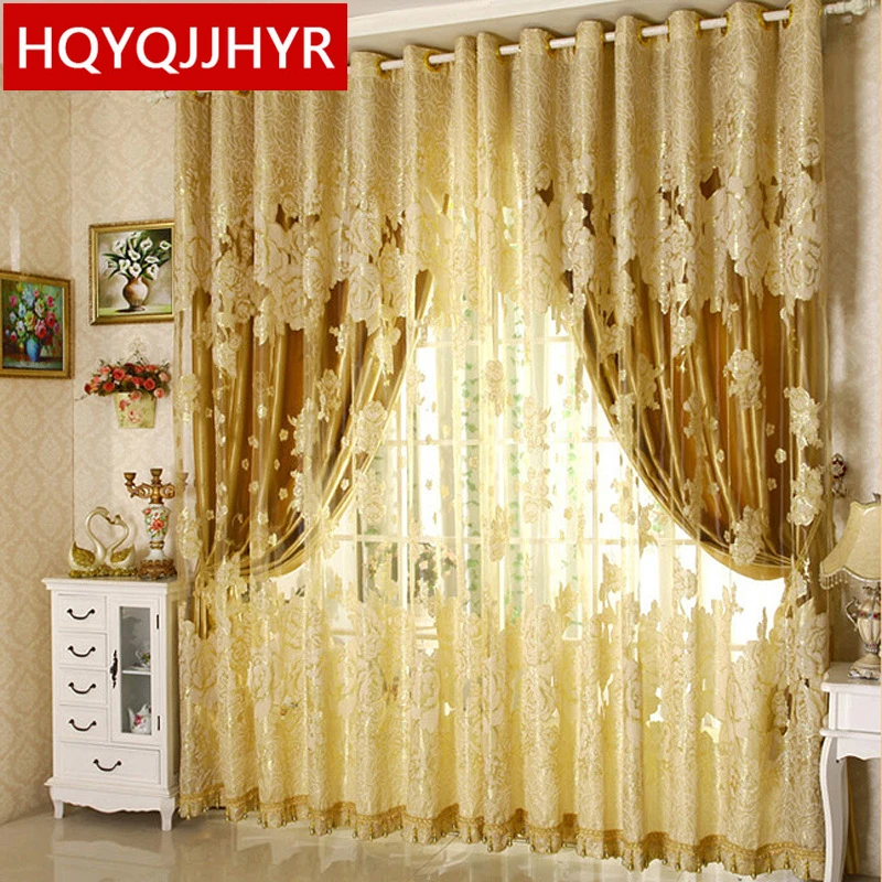 2016 best selling models European embroidered blackout curtains for