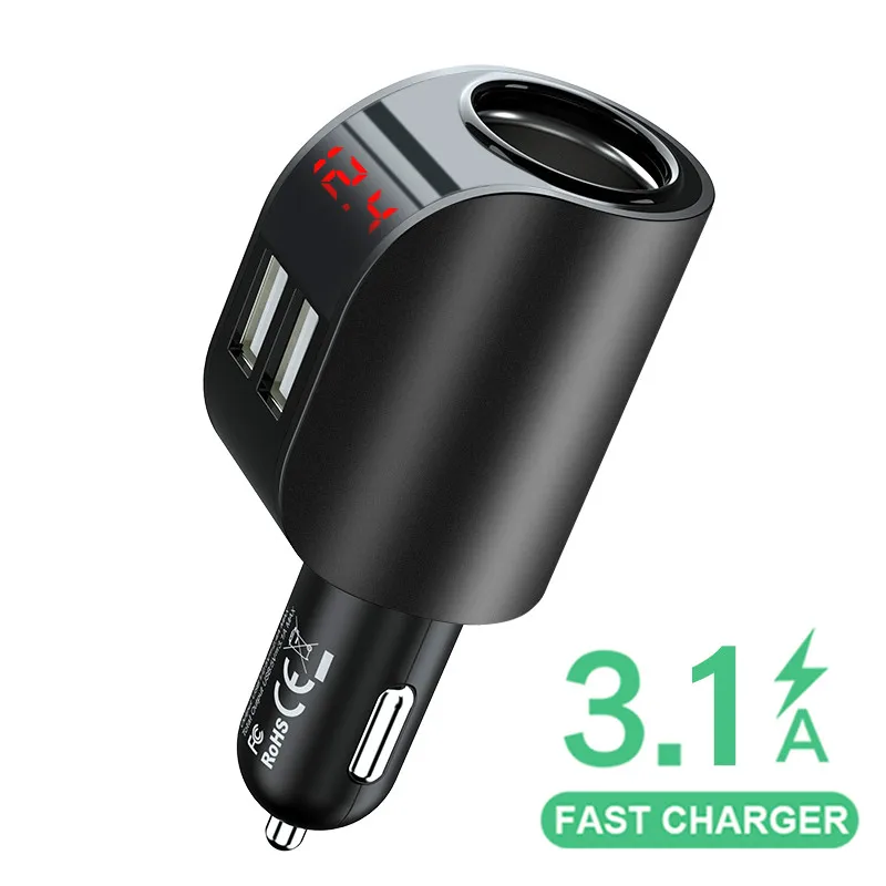 3.1A USB Автомобильное зарядное устройство для мобильного телефона автомобильное зарядное устройство USB быстрая зарядка, автомобильное зарядное устройство 12 В для iPhone samsung Xiaomi