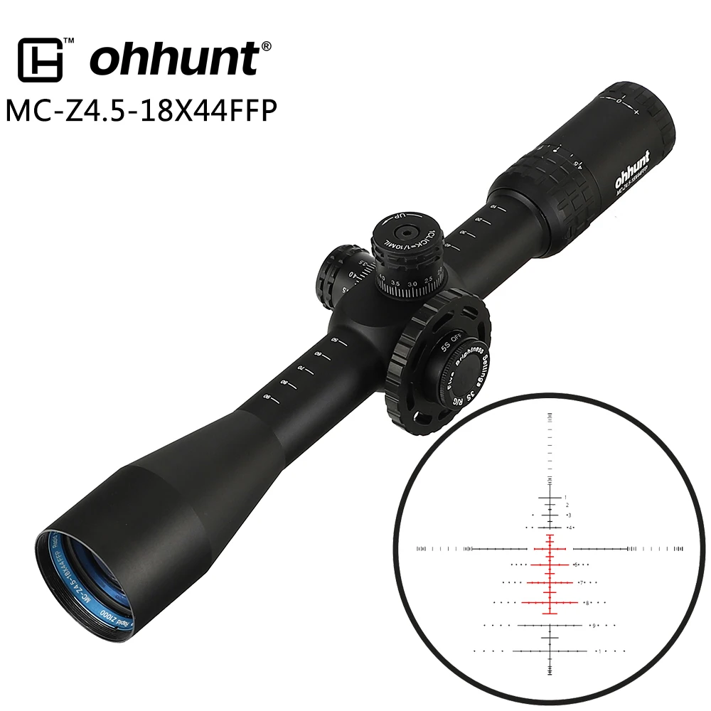 Ohhunt MC-Z 4,5-18X44 FFP первая фокальная плоскость Охота оптический прицел Боковая регулировка параллакса Z1000 Стекло гравированный сетка сброса