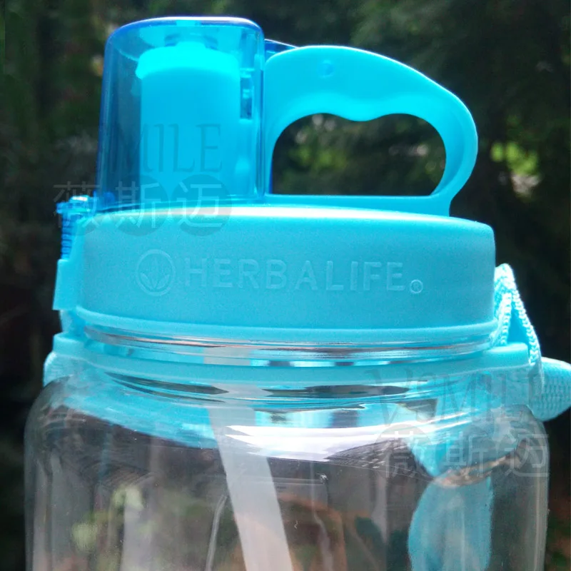 2000 мл синий Гербалайф, 24 часа, соломенная бутылка для воды, посуда для напитков, шейкер для протеина, для кемпинга, пеших прогулок, бутылка для воды, космическая бутылка