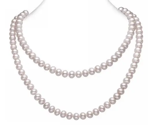 

36 one strand NATURAL 8-9MM SOUTH SEA GENUINE WHITE PEARL NECKLACE 925silver