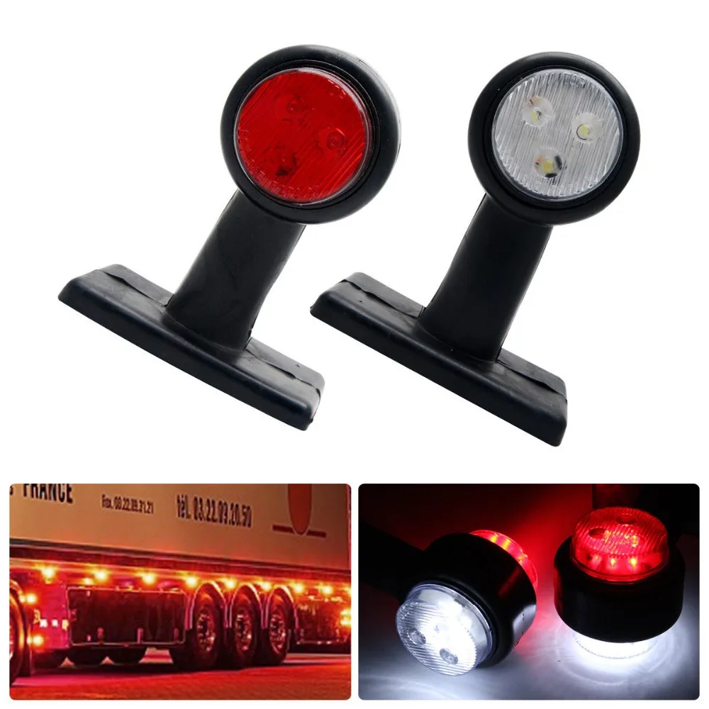 2 x LED SMD MINI SIDE RUBBER MARKER LIGHTS LAMP INDICATOR TRAILER TRUCK 12V